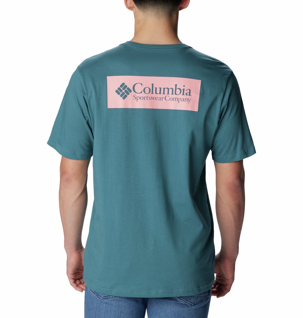 Tričko Columbia North Cascades™ Short Sleeve Tee M - modrá/růžová