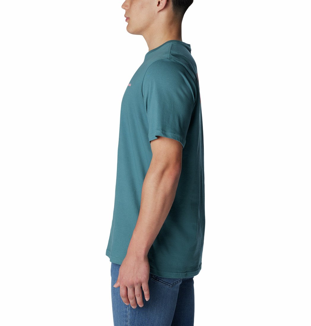 Tričko Columbia North Cascades™ Short Sleeve Tee M - modrá/růžová