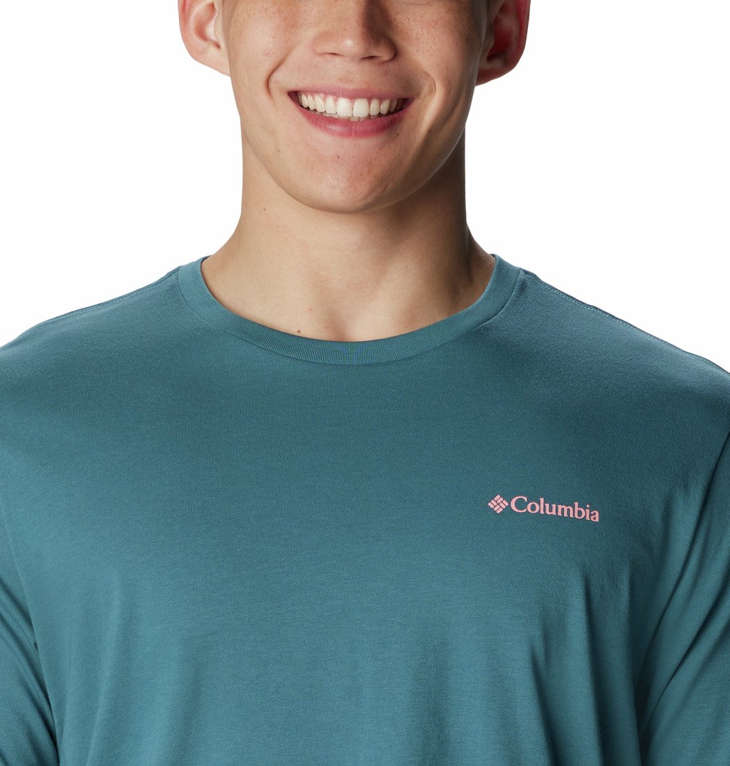 Tričko Columbia North Cascades™ Short Sleeve Tee M - modrá/růžová