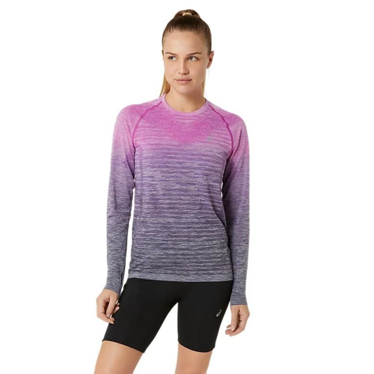 Tričko Asics Seamless LS Top W - šedá/růžová