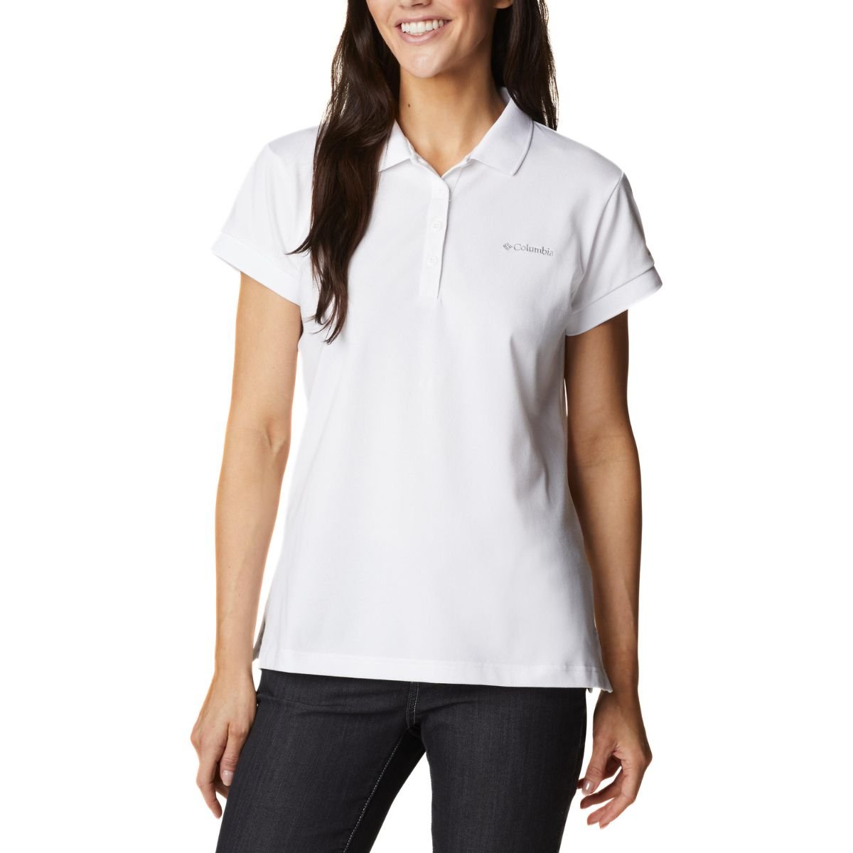 Tričko Columbia Lakeside Trail™ Solid Pique Polo W - bílá