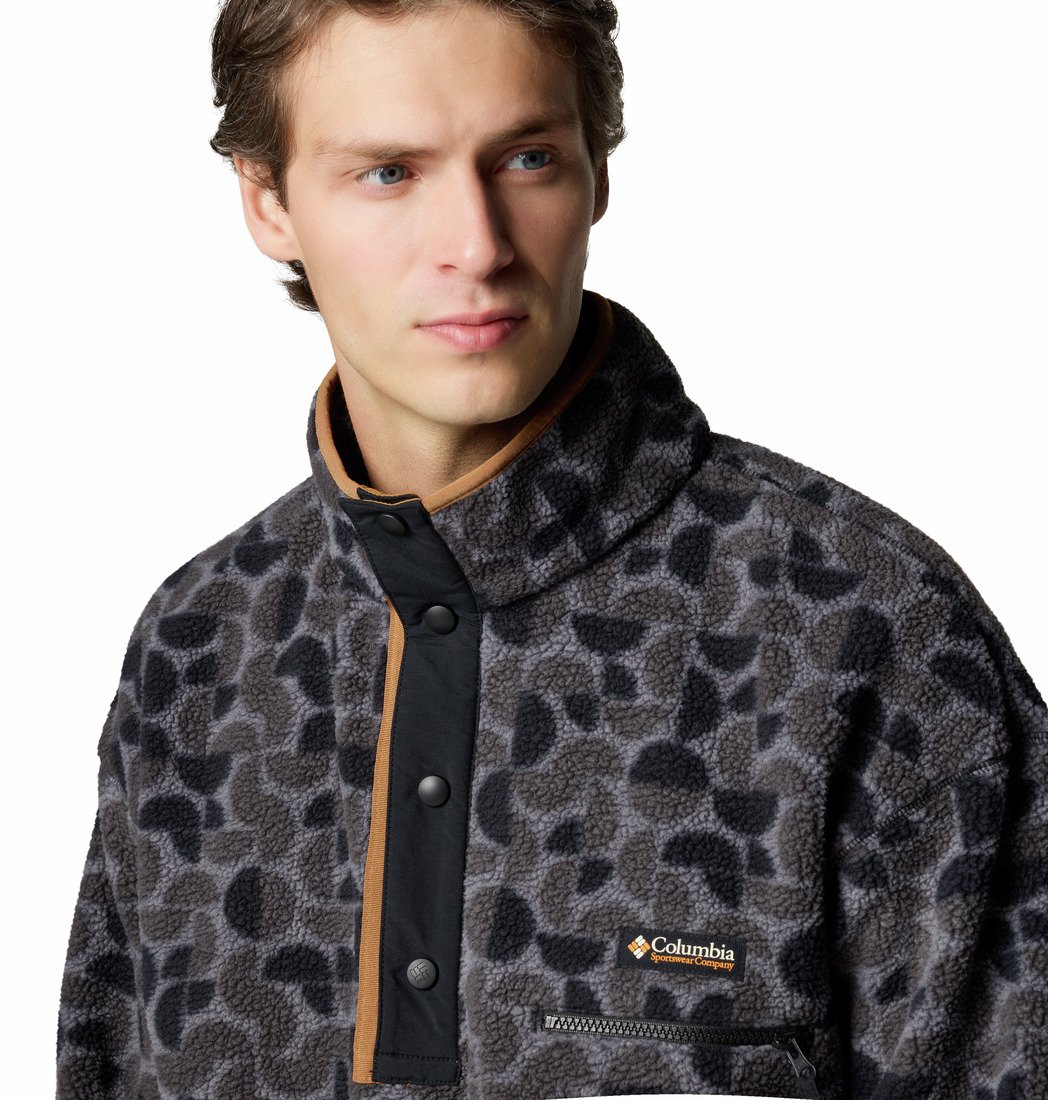 Mikina Columbia Helvetia™ II Printed Half Snap Fleece M - šedá/černá