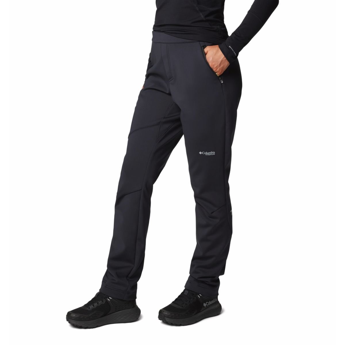 Nohavice Columbia Vast Canyon™ High-Rise Softshell Pant W - čierna (štandardná dĺžka)