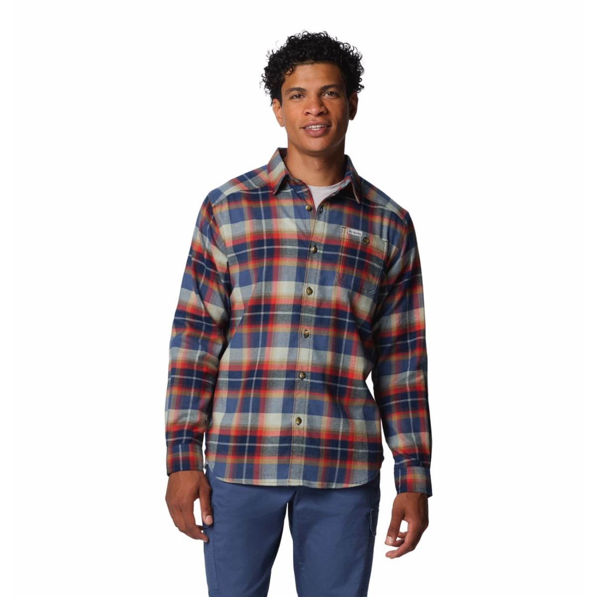 Košile Columbia Cornell Woods™ Flannel Long Sleeve Shirt M - modrá/červená/béžová