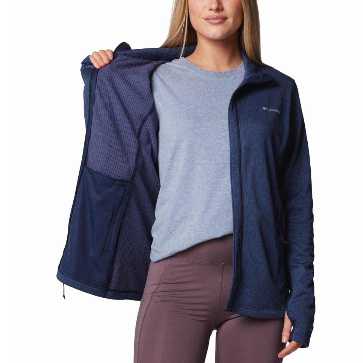 Mikina Columbia Park View™ Grid Fleece Full Zip W - modrá