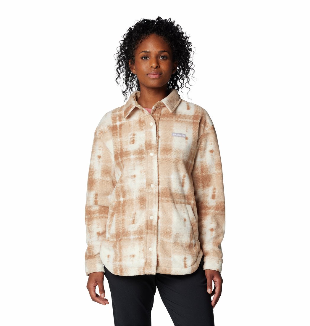 Košeľa Columbia Benton Springs™ Shirt Jacket II W - béžová/hnedá/biela