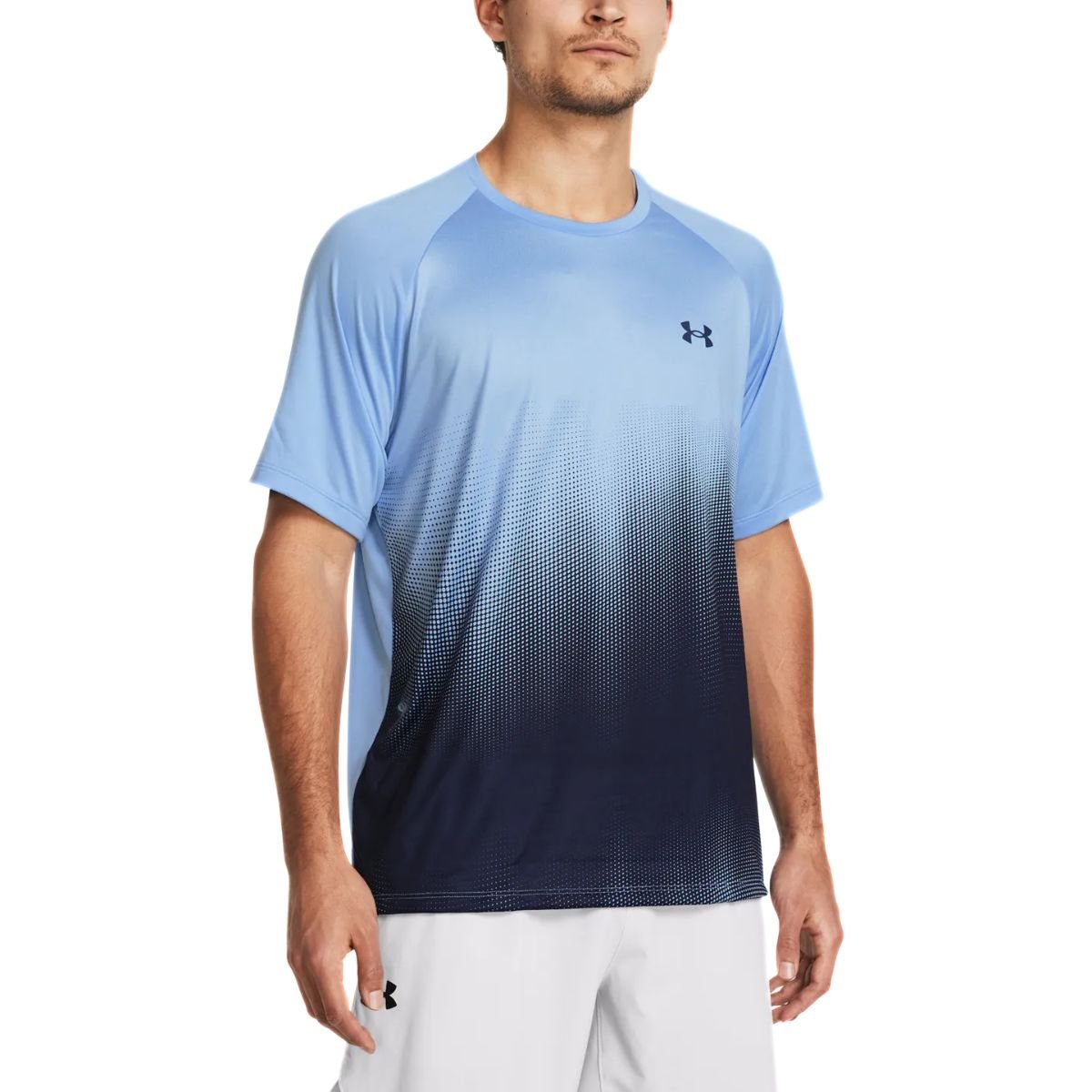 Tričko Under Armour Tech Fade SS M - modré