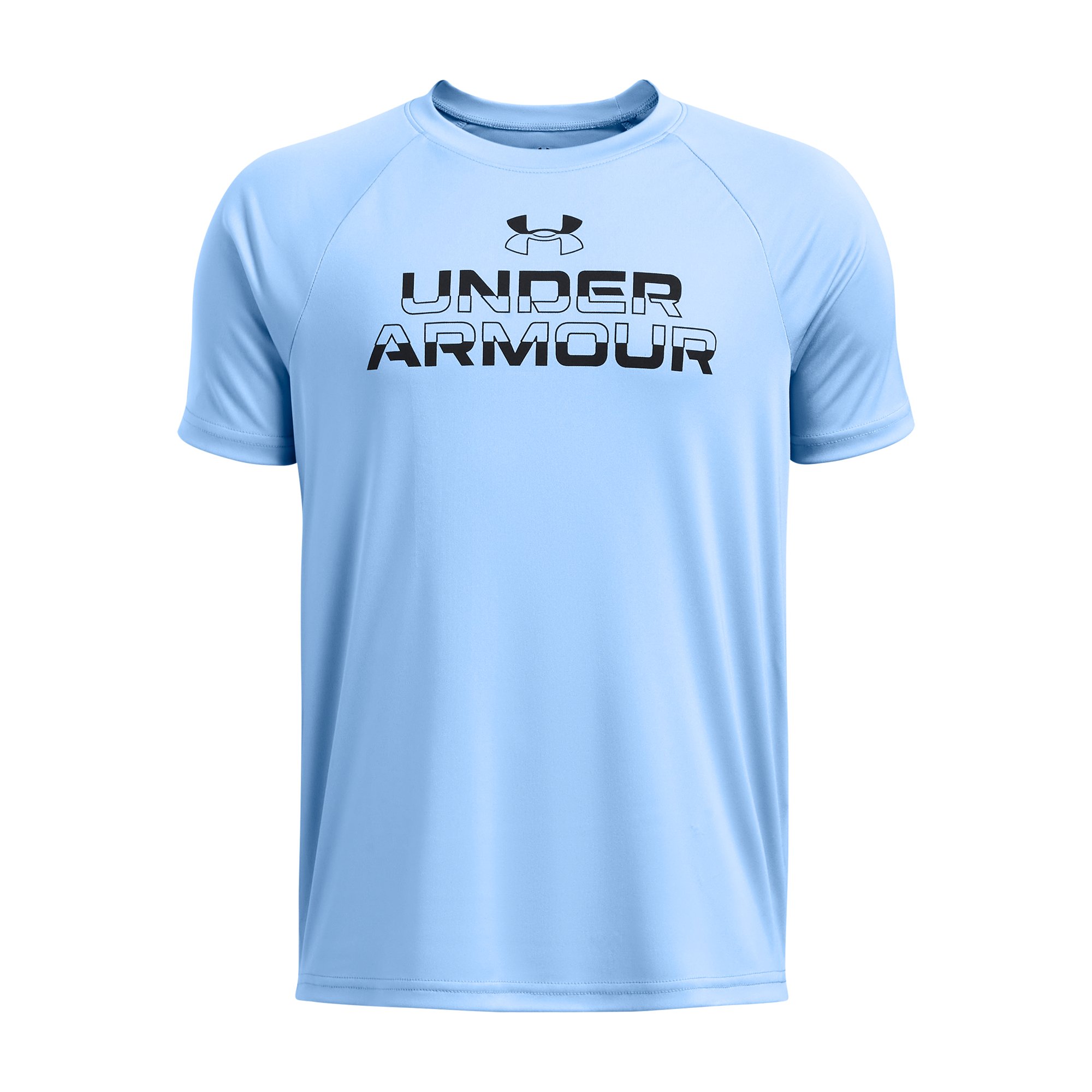 Tričko Under Armour Tech Split Wordmark SS J - modrá