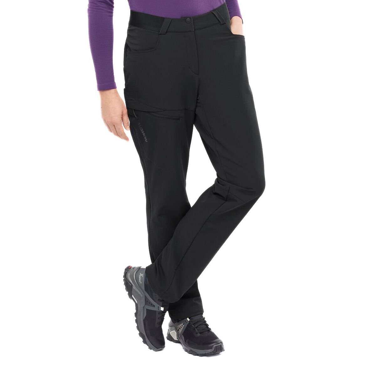 Nohavice Salomon Wayfarer Warm Pants W - čierna (skrátená dĺžka)