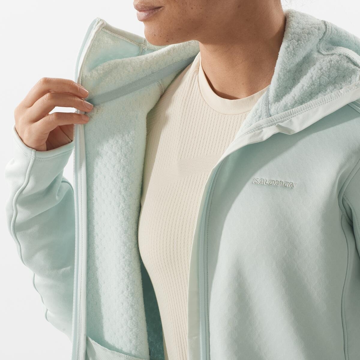 Mikina Salomon Essential Midfleece FZ HD W - modrá