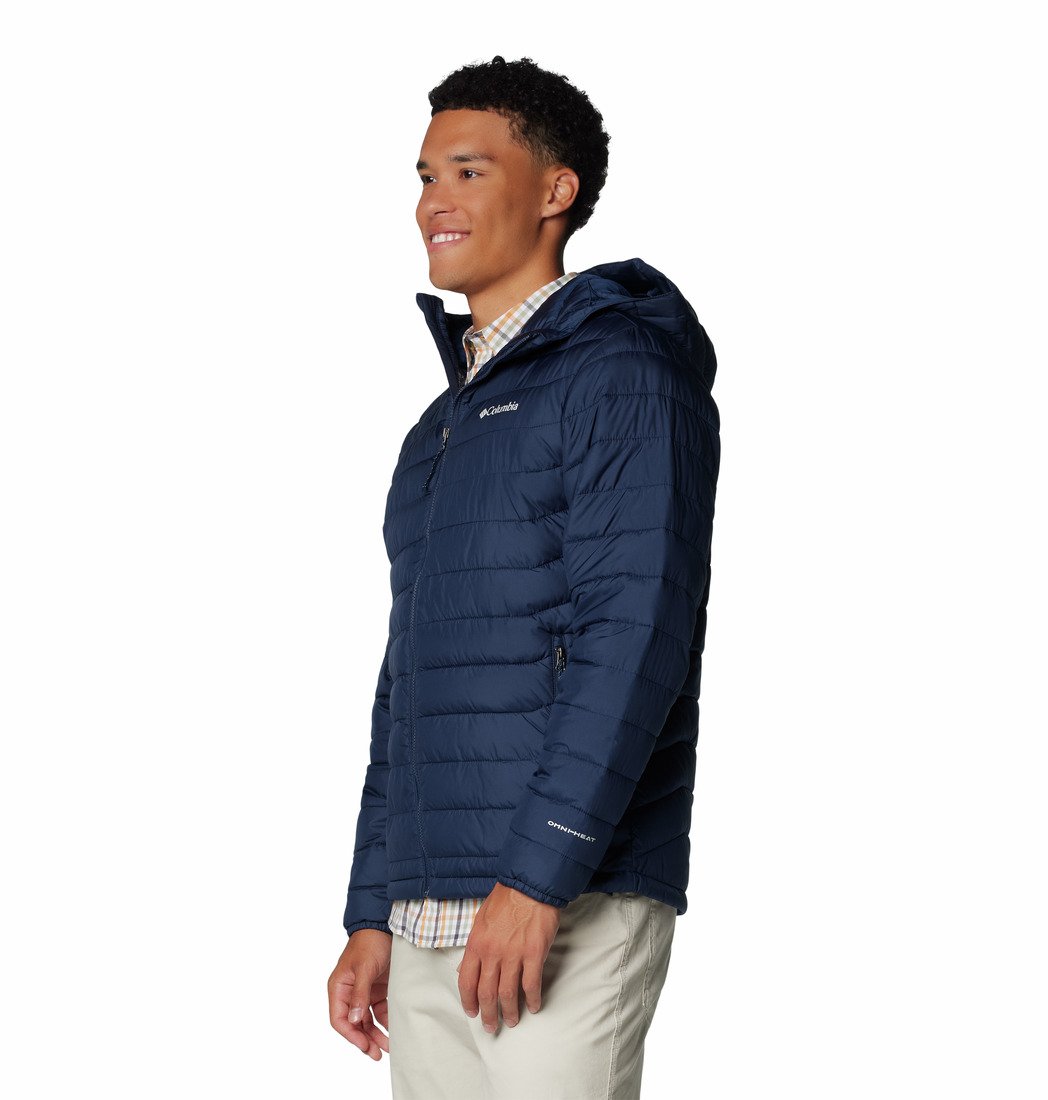 Bunda Columbia Powder Lite™ II Hooded Jacket M - tmavě modrá