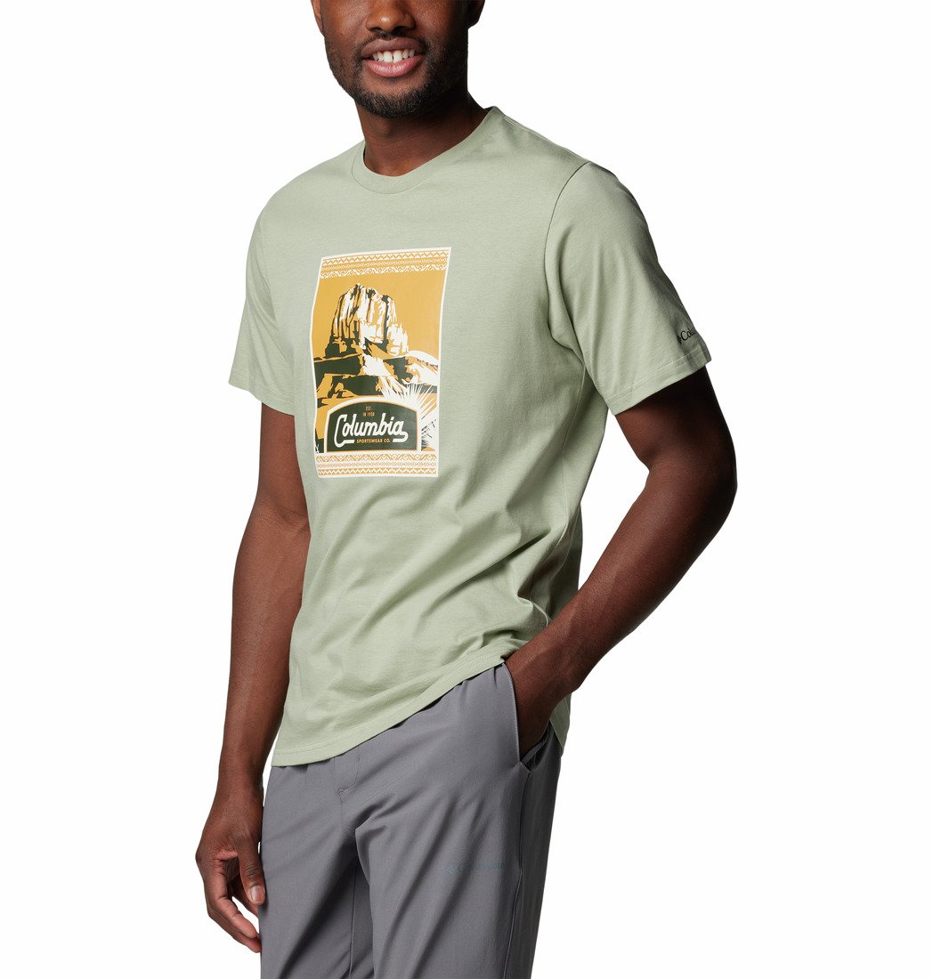 Tričko Columbia CSC™ Seasonal Logo Tee M - šedá/zelená