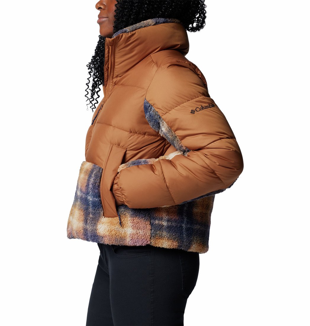 Bunda Columbia Leadbetter Point™ II Print Sherpa Hybrid W - hnedá