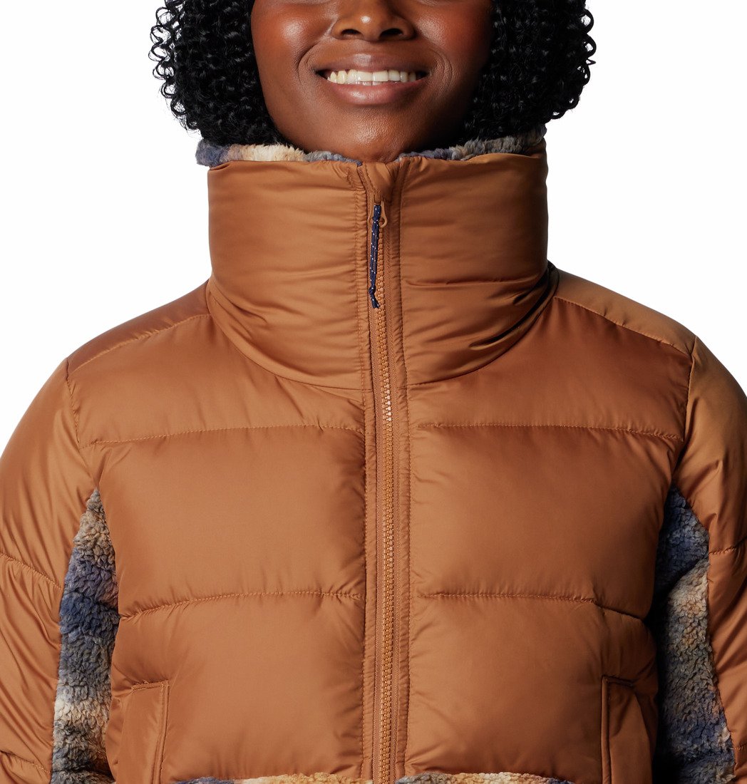 Bunda Columbia Leadbetter Point™ II Print Sherpa Hybrid W - hnedá