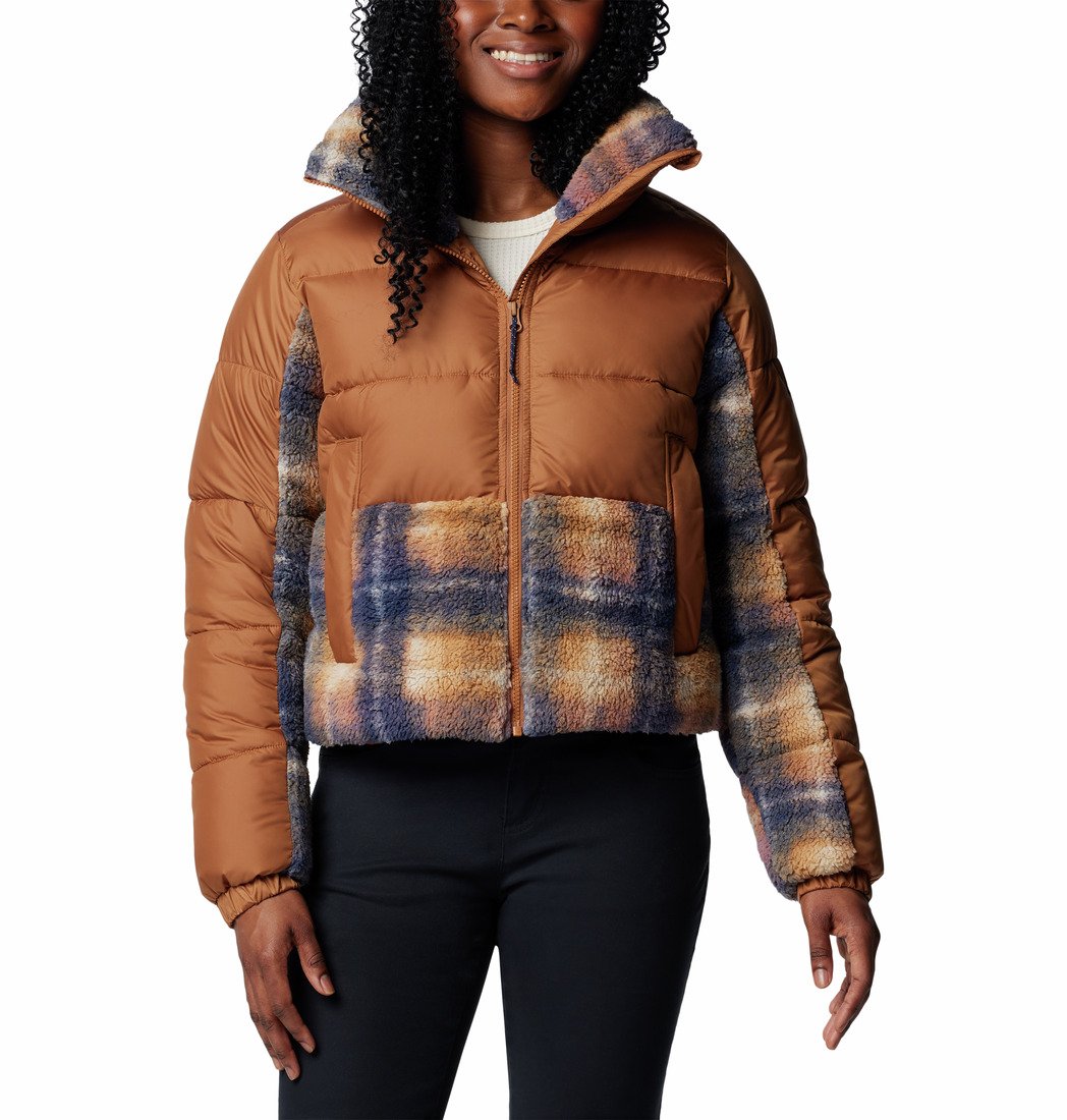 Bunda Columbia Leadbetter Point™ II Print Sherpa Hybrid W - hnědá