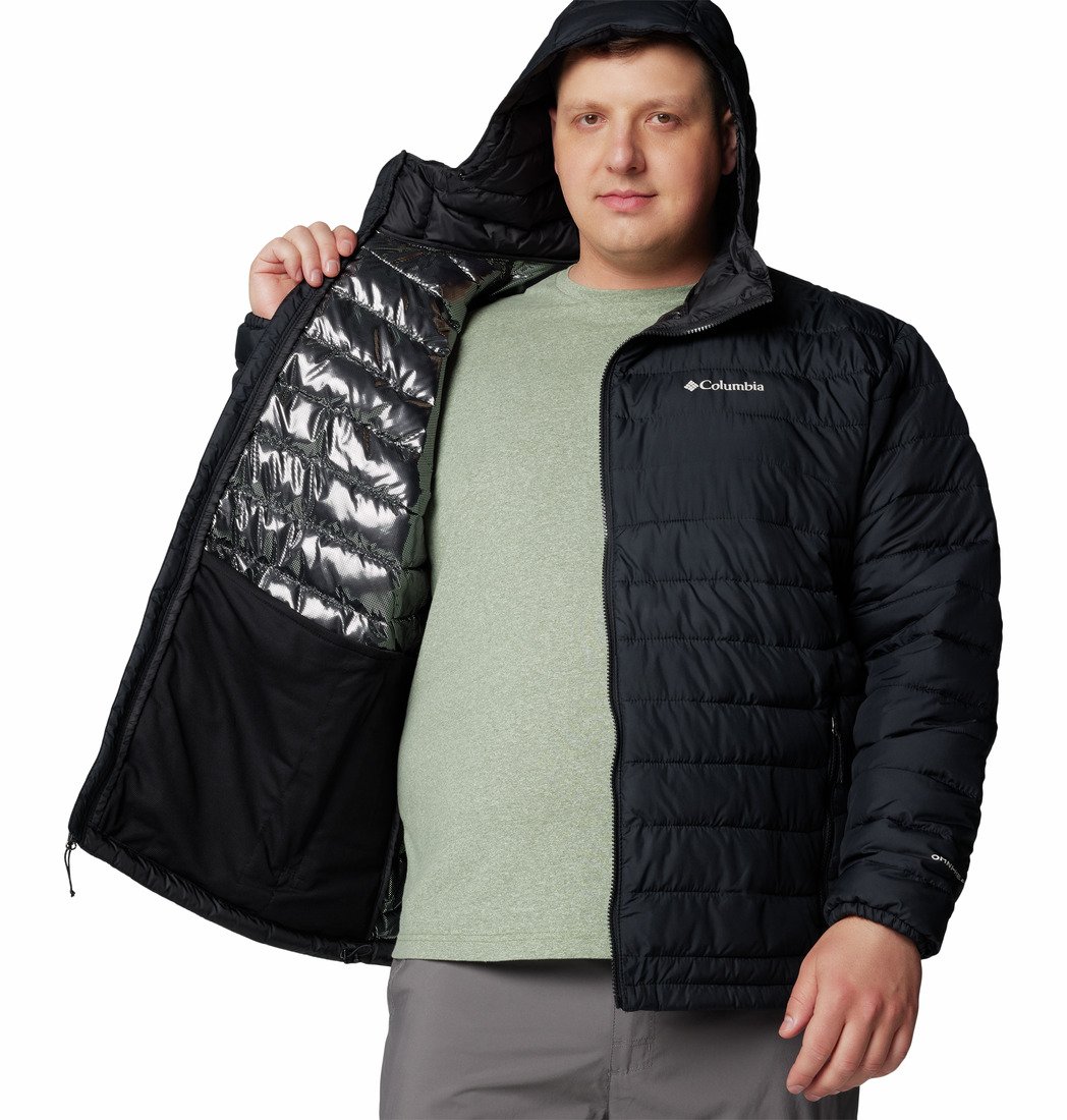 Bunda Columbia Powder Lite™ II Hooded Jacket M - černá (plus size)