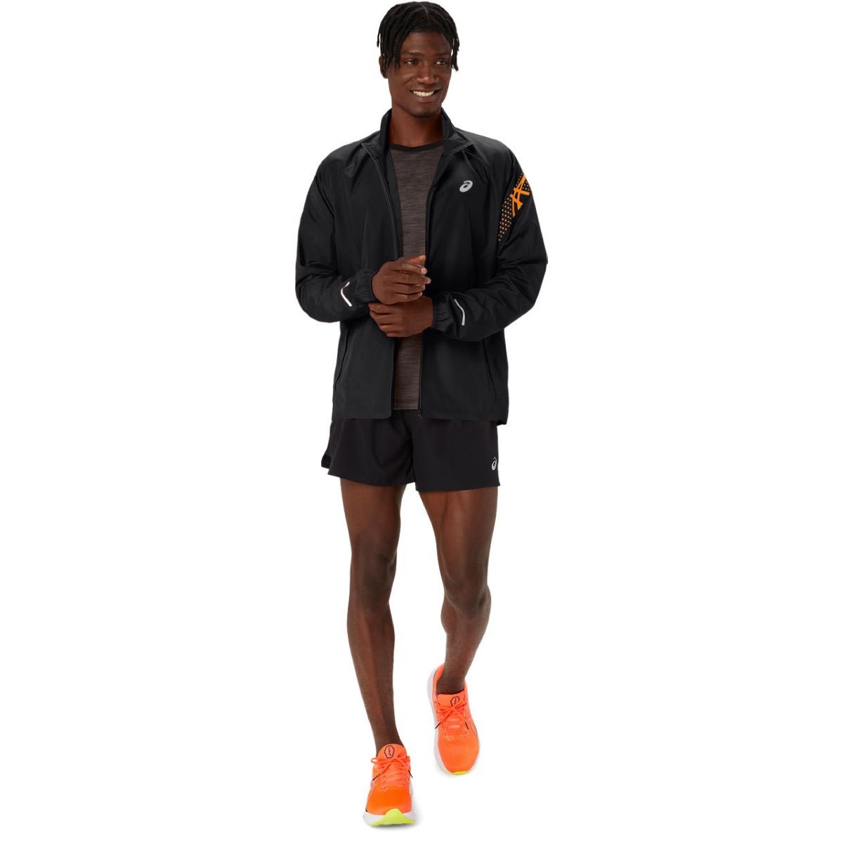 Bunda Asics Icon Jacket M - černá/oranžová