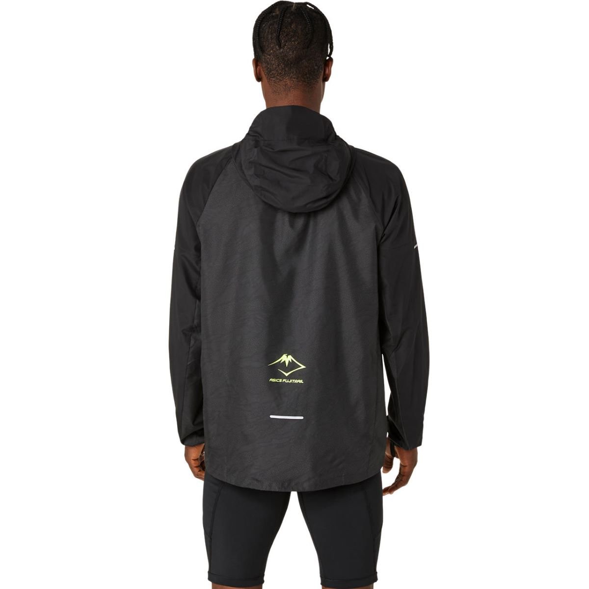 Bunda Asics Fujitrail Packable Windbreaker M - černá/žlutá