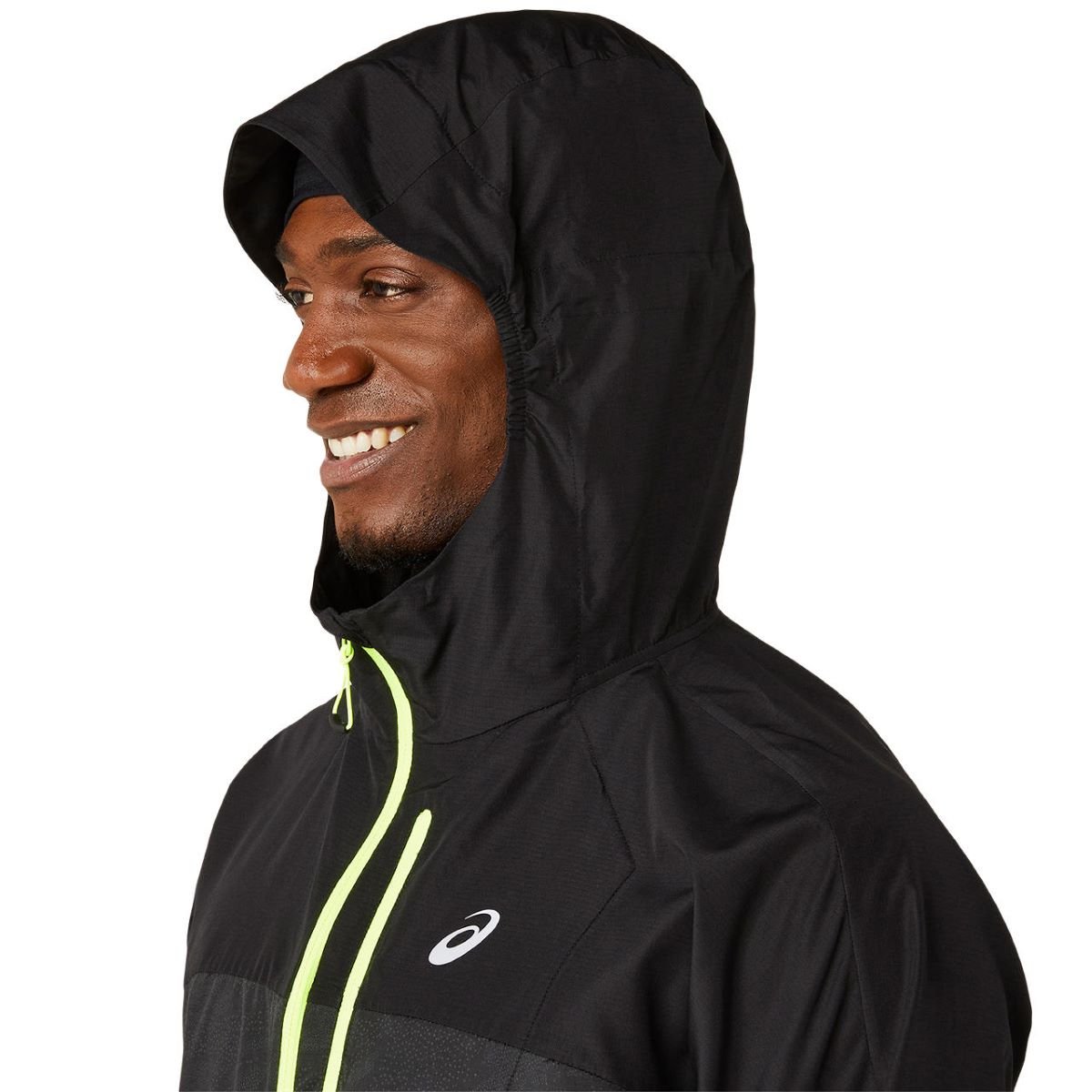 Bunda Asics Fujitrail Packable Windbreaker M - černá/žlutá