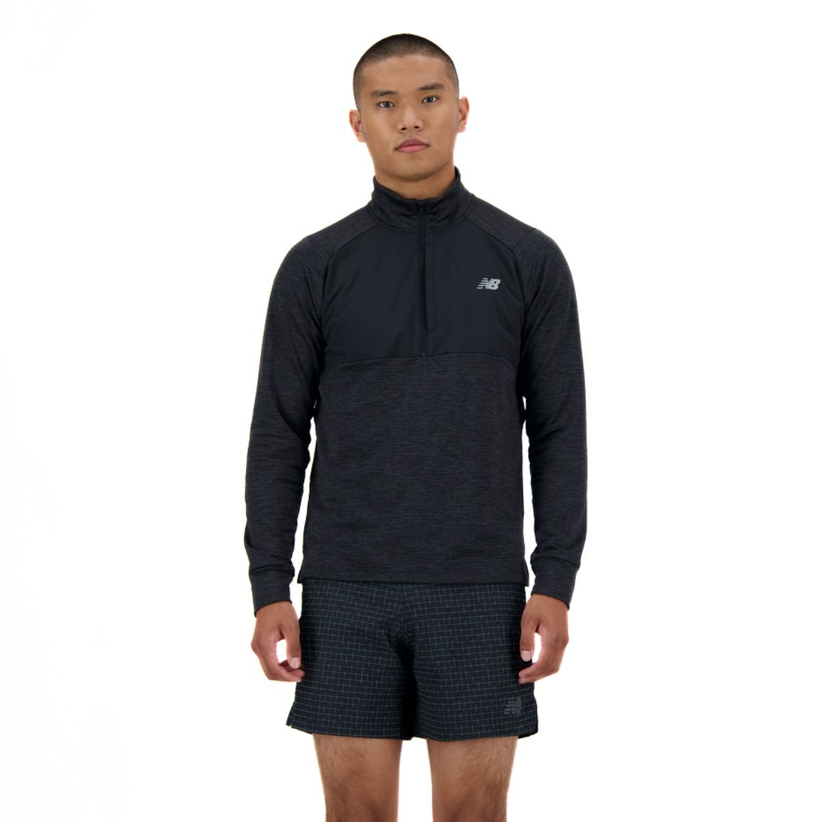 Mikina New Balance Athletics Heat Grid 1/2 Zip M - černá