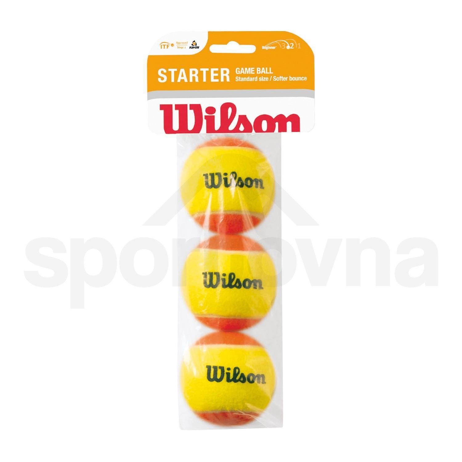 Tenisové míče Wilson Starter Game Balls 3 ks -oranžová/žlutá
