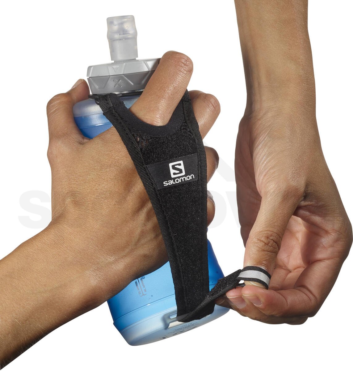 Lahvička s držákem Salomon Active Handheld - modrá/černá