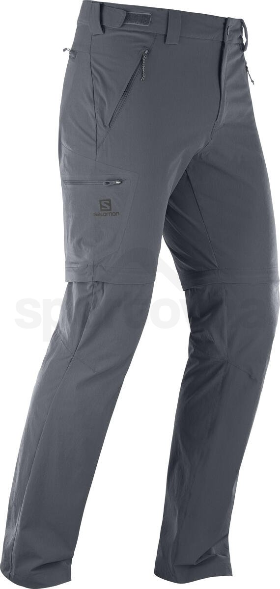 Kalhoty Salomon WAYFARER STRAIGHT ZIP PANT M - šedá