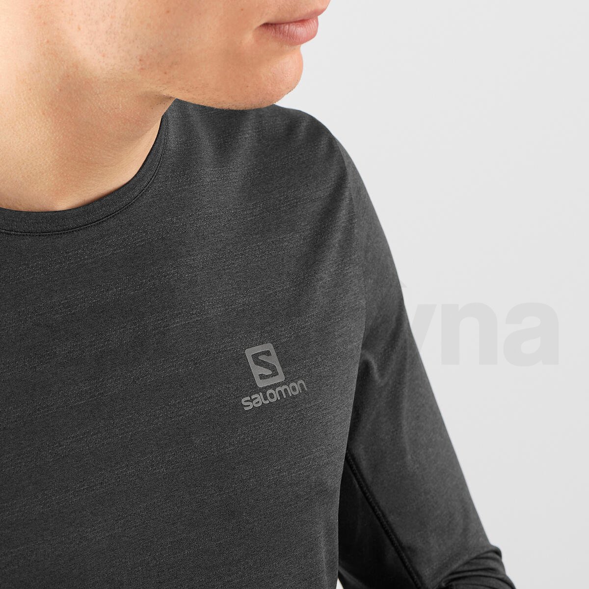 Tričko Salomon XA LS TEE M - černá/šedá