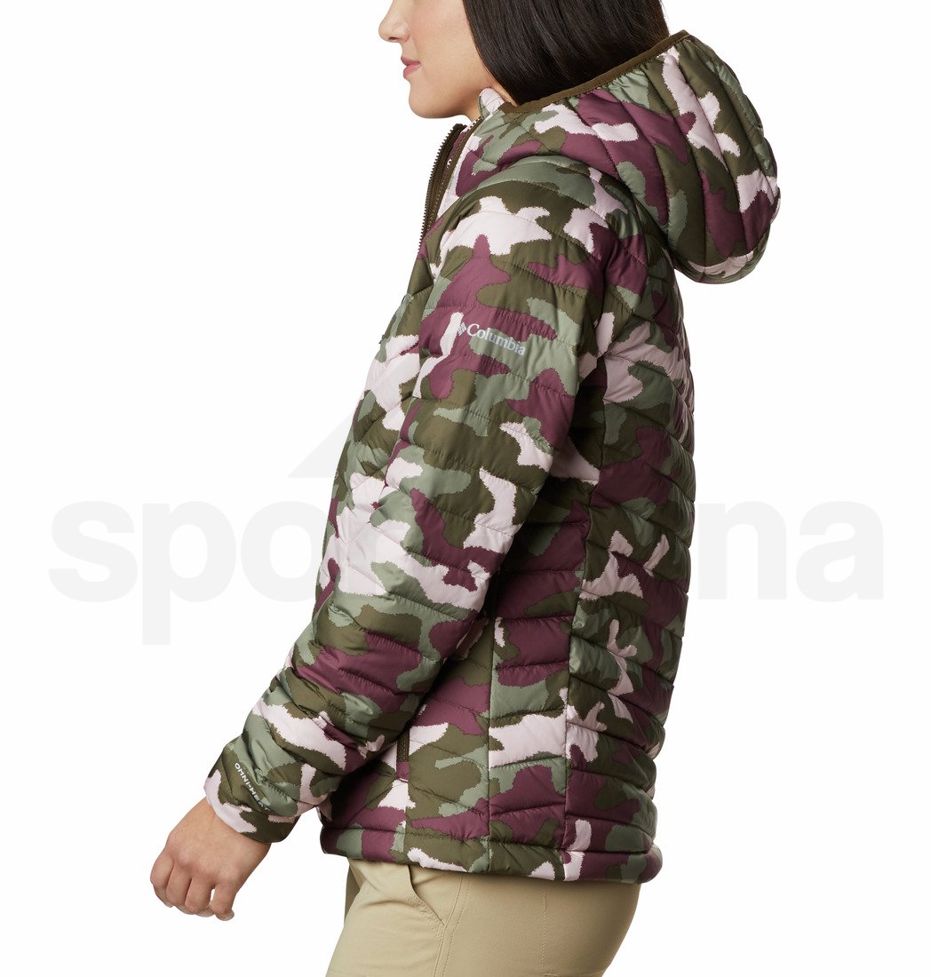 Bunda Columbia Powder Lite™ Hooded Jacket - khaki/fialová