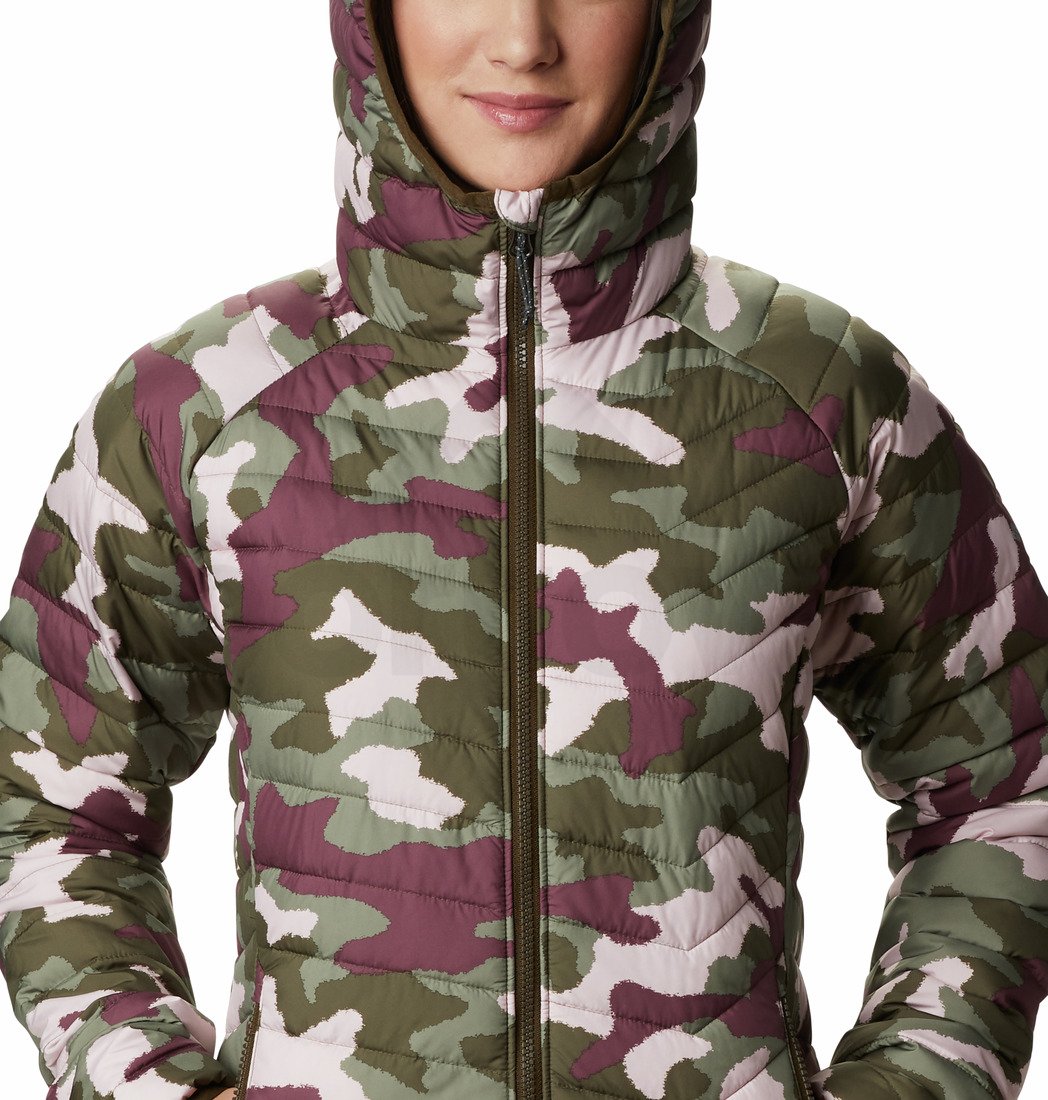 Bunda Columbia Powder Lite™ Hooded Jacket - khaki/fialová