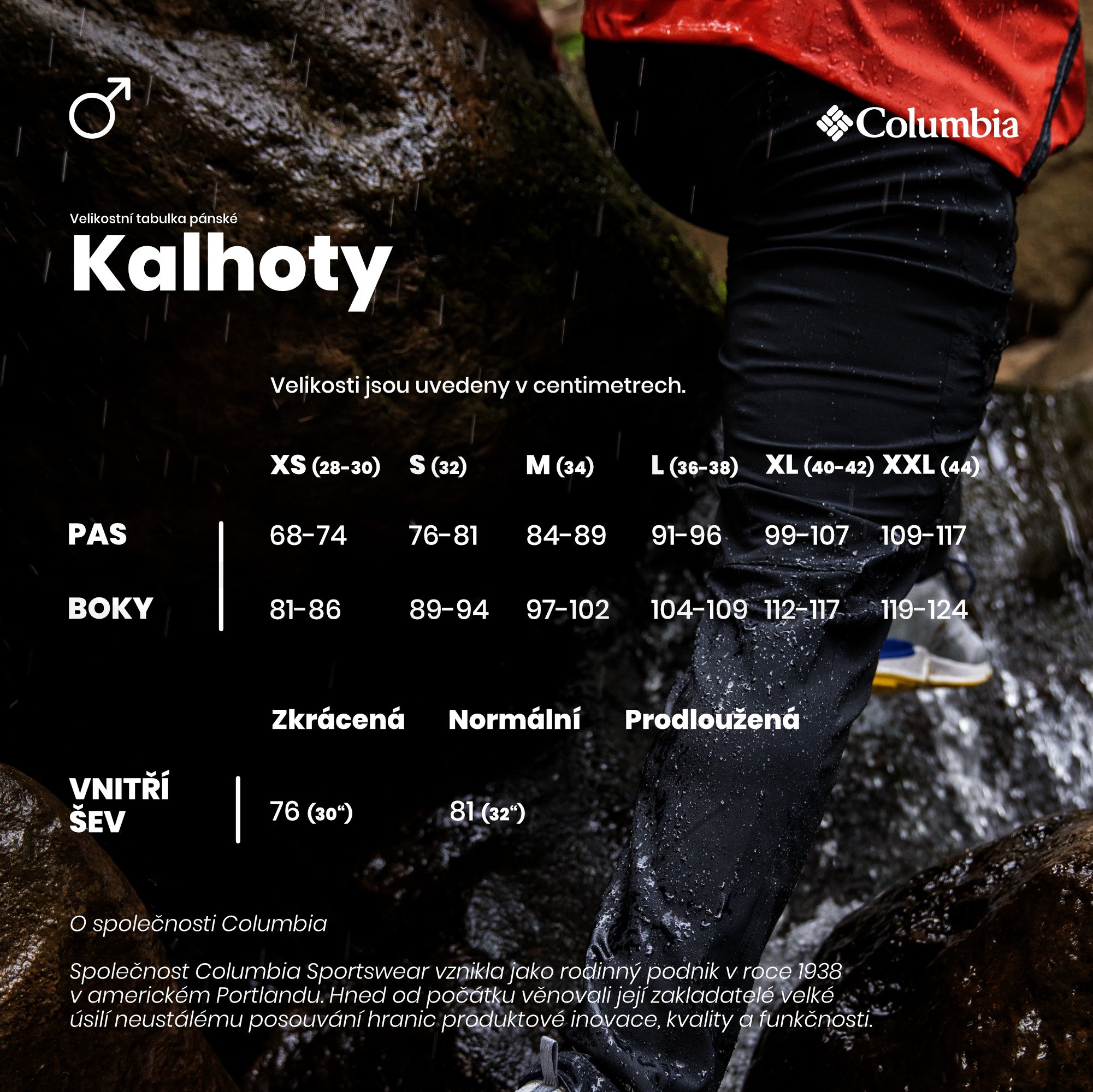 Kalhoty Columbia Tech Trail™ Hiker Pant - černá (standardní délka)