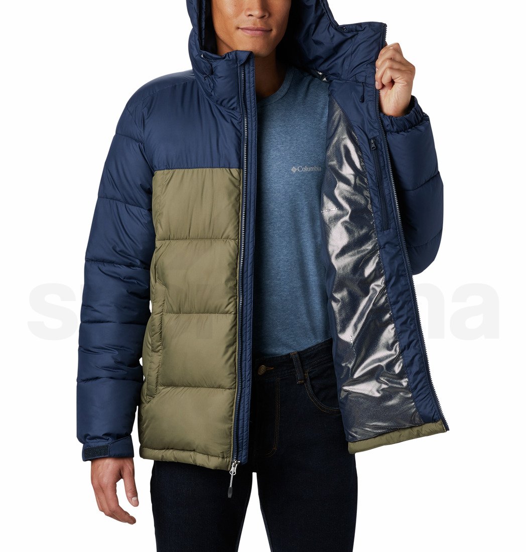 Bunda Columbia Pike Lake™ Hooded Jacket M - zelená/modrá