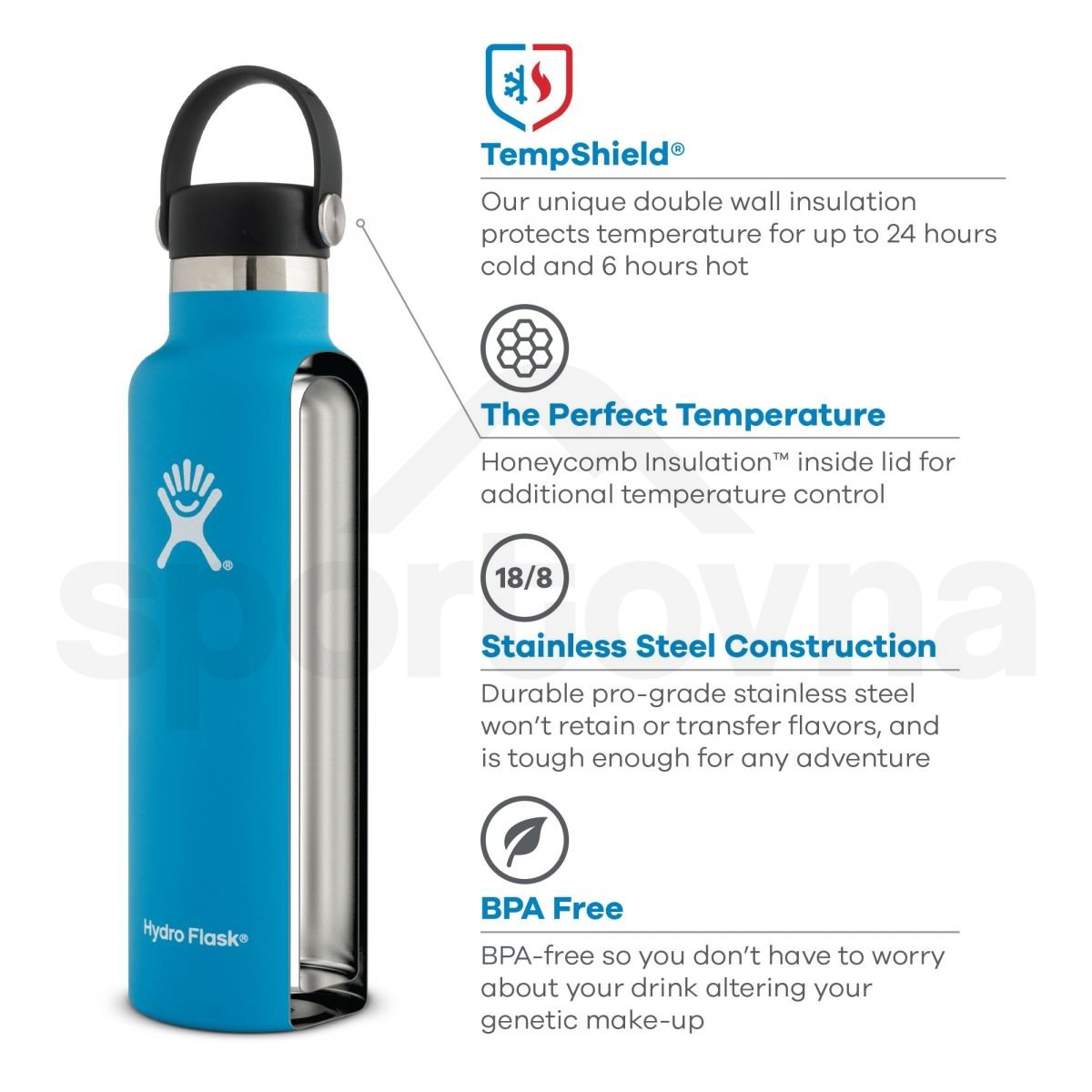 Termoska Hydro Flask Standard Mouth 21 oz (621ml) - modrá