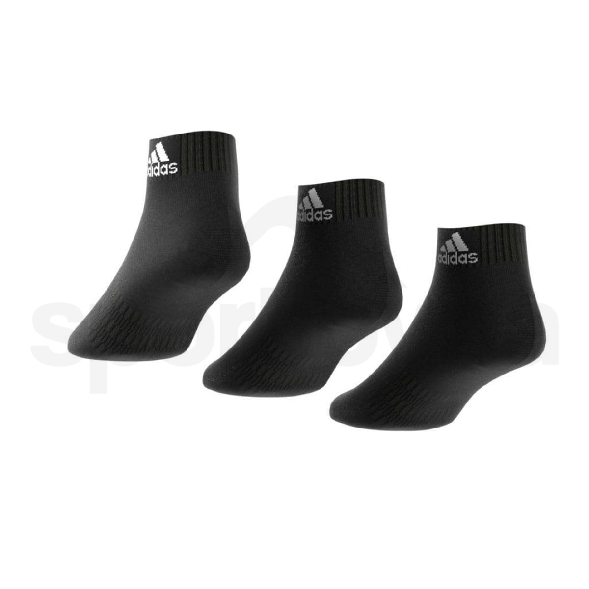Ponožky Adidas Cushioned Ankle 3 páry - černá