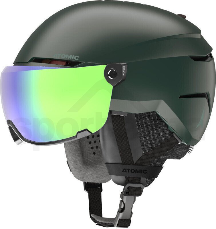Lyžařská helma Atomic Atomic Savor Visor Stereo - tmavě zelená