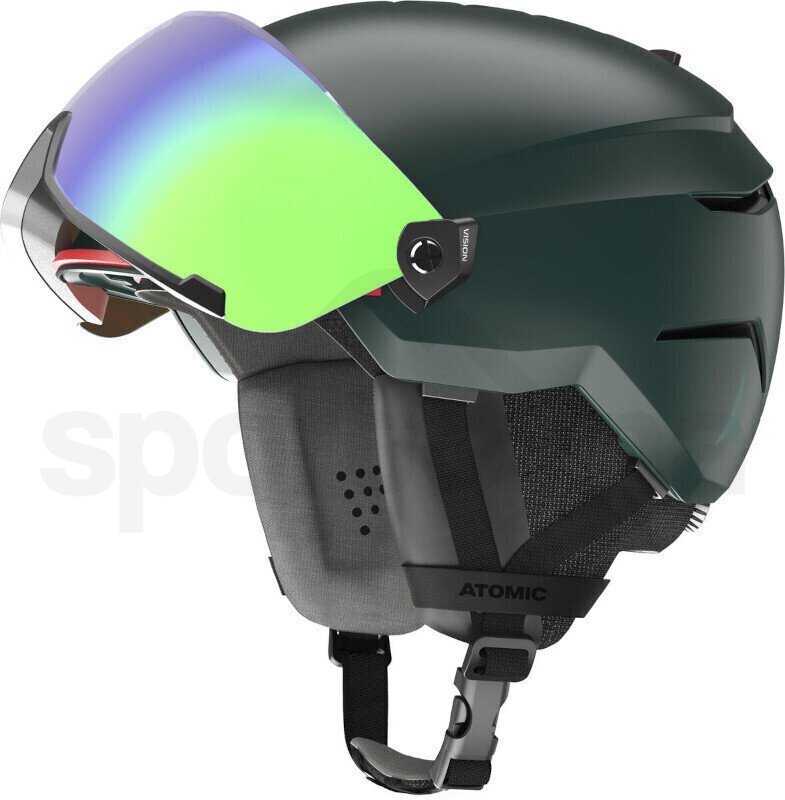 Lyžařská helma Atomic Atomic Savor Visor Stereo - tmavě zelená