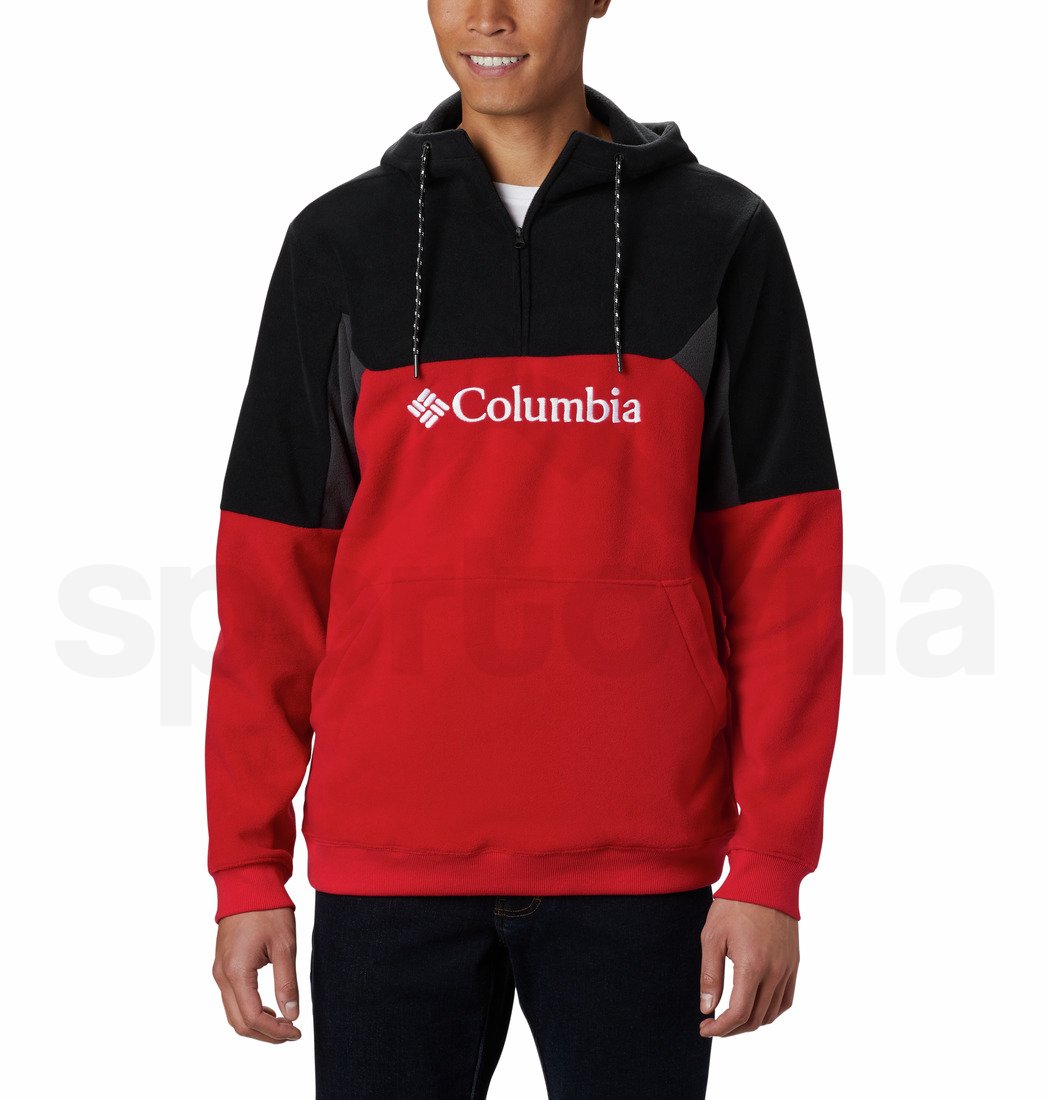Mikina Columbia Lodge™ II Fleece Hoodie M - červená/černá