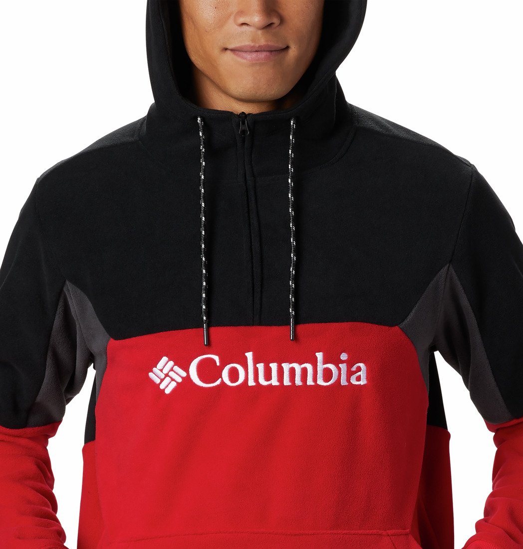 Mikina Columbia Lodge™ II Fleece Hoodie M - červená/černá