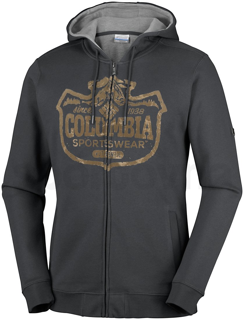 Mikina Columbia CSC Mountain Shield Full Zip Hoodie M - tmavě šedá/hnědá