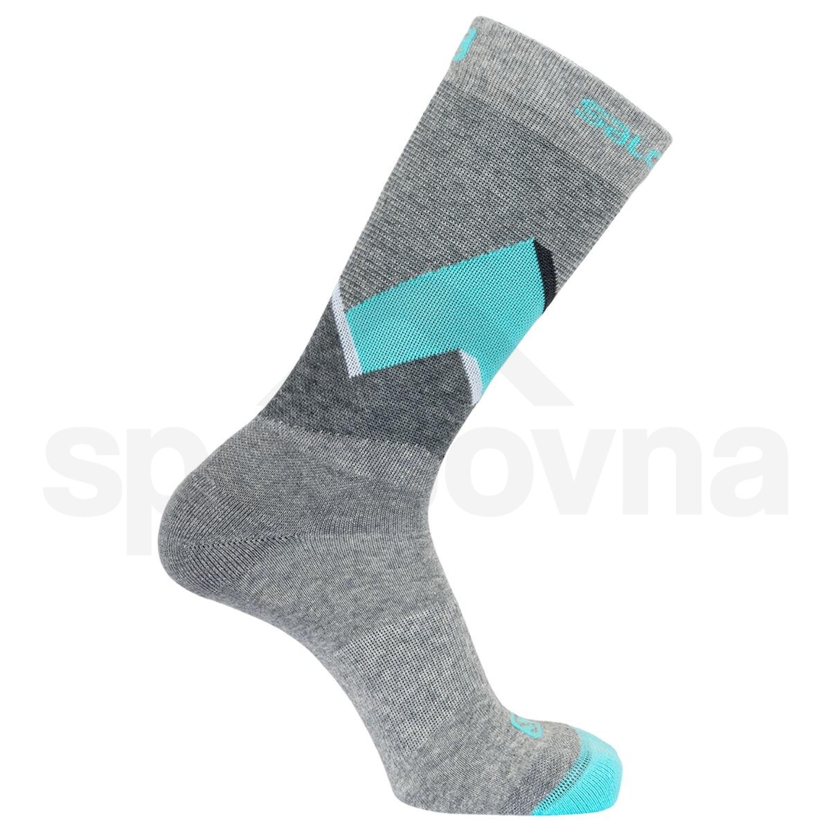 Ponožky Salomon OUTLINE PRISM 2-PACK - světle šedá/tyrkysová