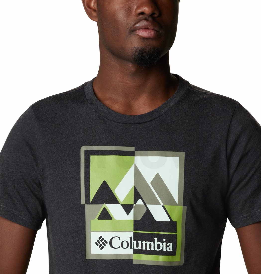 Tričko Columbia M Alpine Way™ Graphic Tee M - černá/zelená
