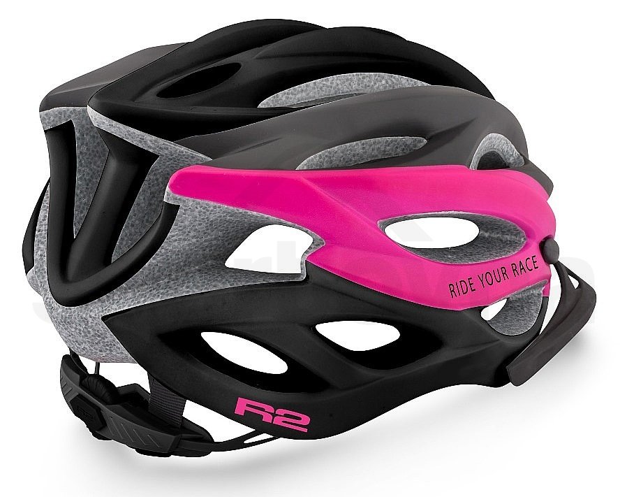 Cyklo helma R2 Wind - černá/růžová