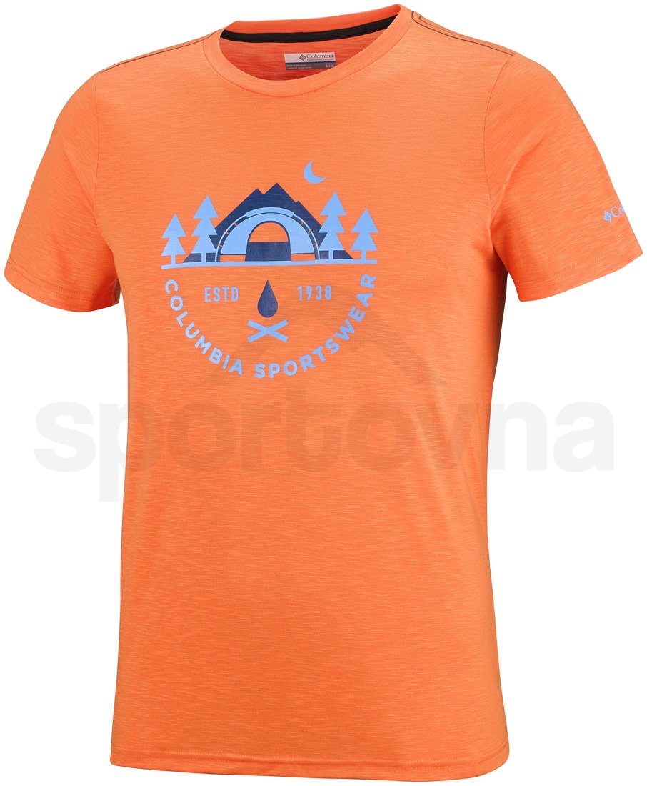 Tričko Columbia Nelson Point Graphic SS Tee M - oranžová/modrá