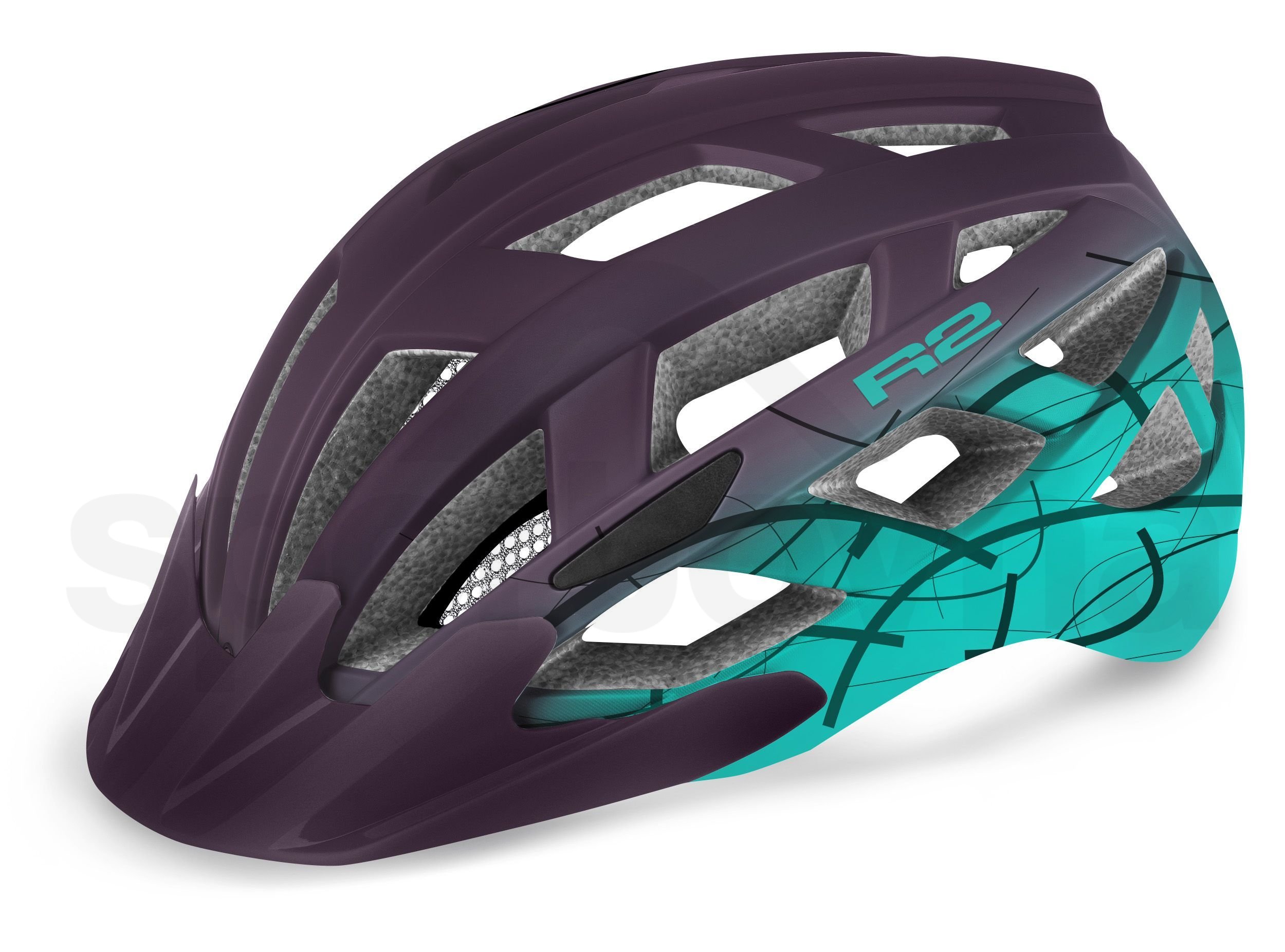 Cyklo helma R2 Lumen - fialová/modrá