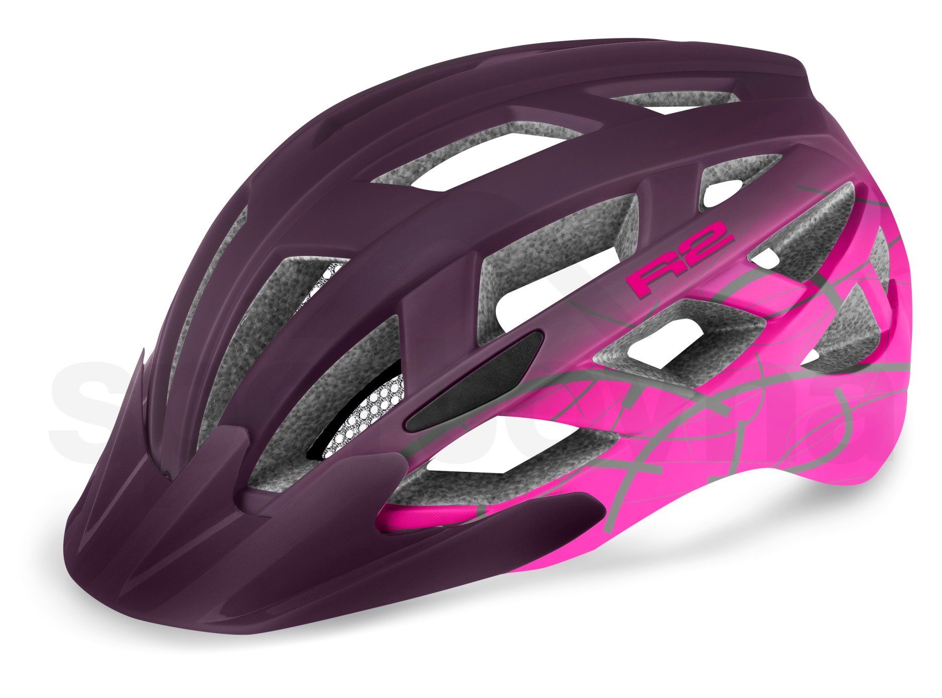 Cyklo helma R2 Lumen Junior - fialová/růžová