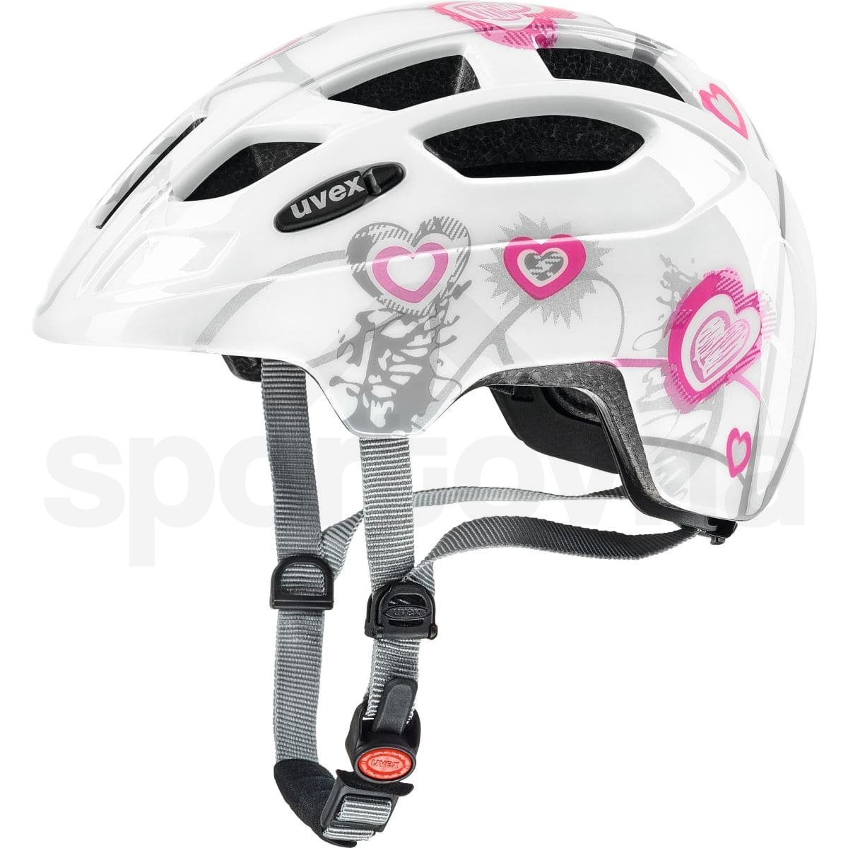 Cyklistická helma Uvex Finale J - bílá/růžová