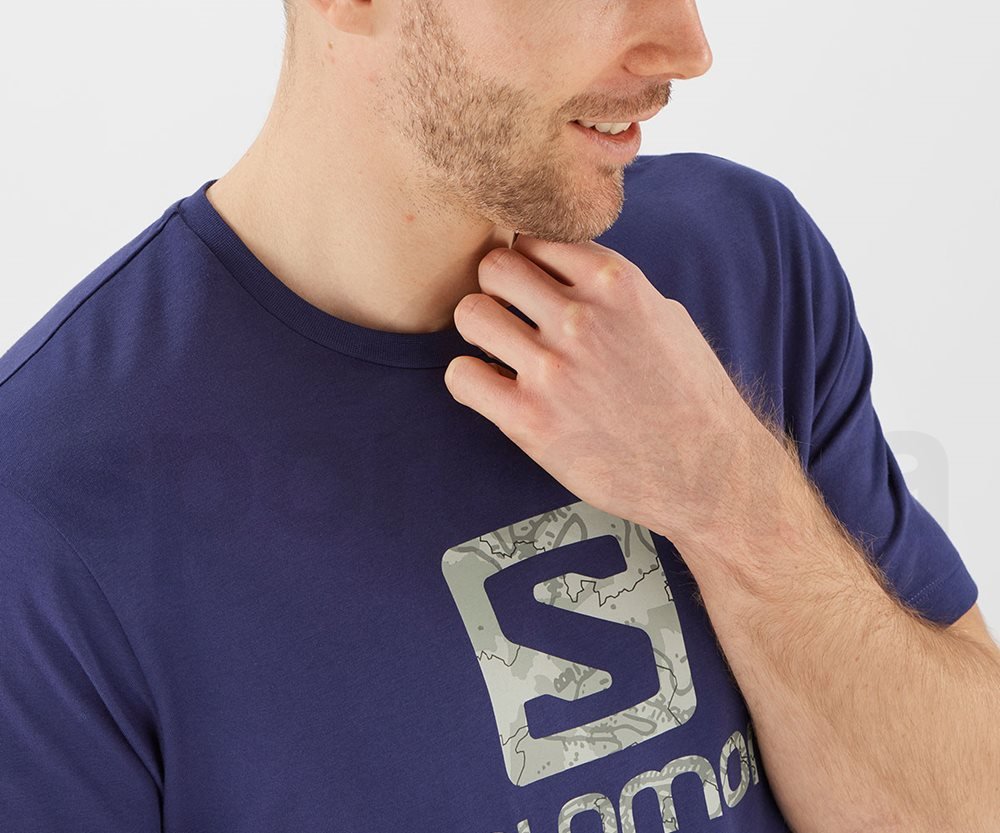Tričko Salomon Outlife Logo Tee M - tmavě modrá