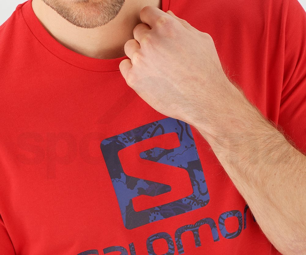 Tričko Salomon Outlife Logo Tee M - tmavě červená