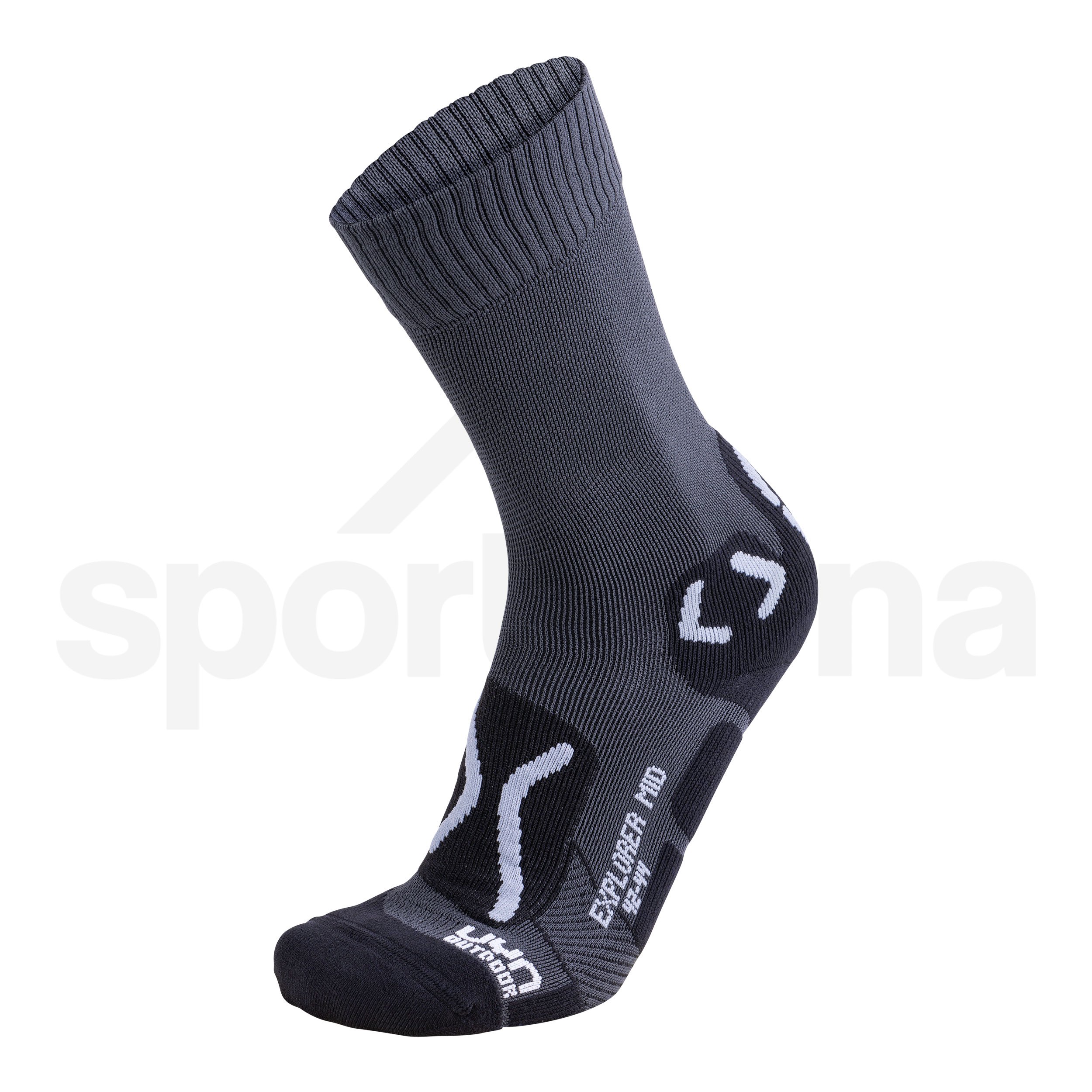 Pánské ponožky UYN TREKKING OUTDOOR EXPLORER MID - šedá/bílá/černá