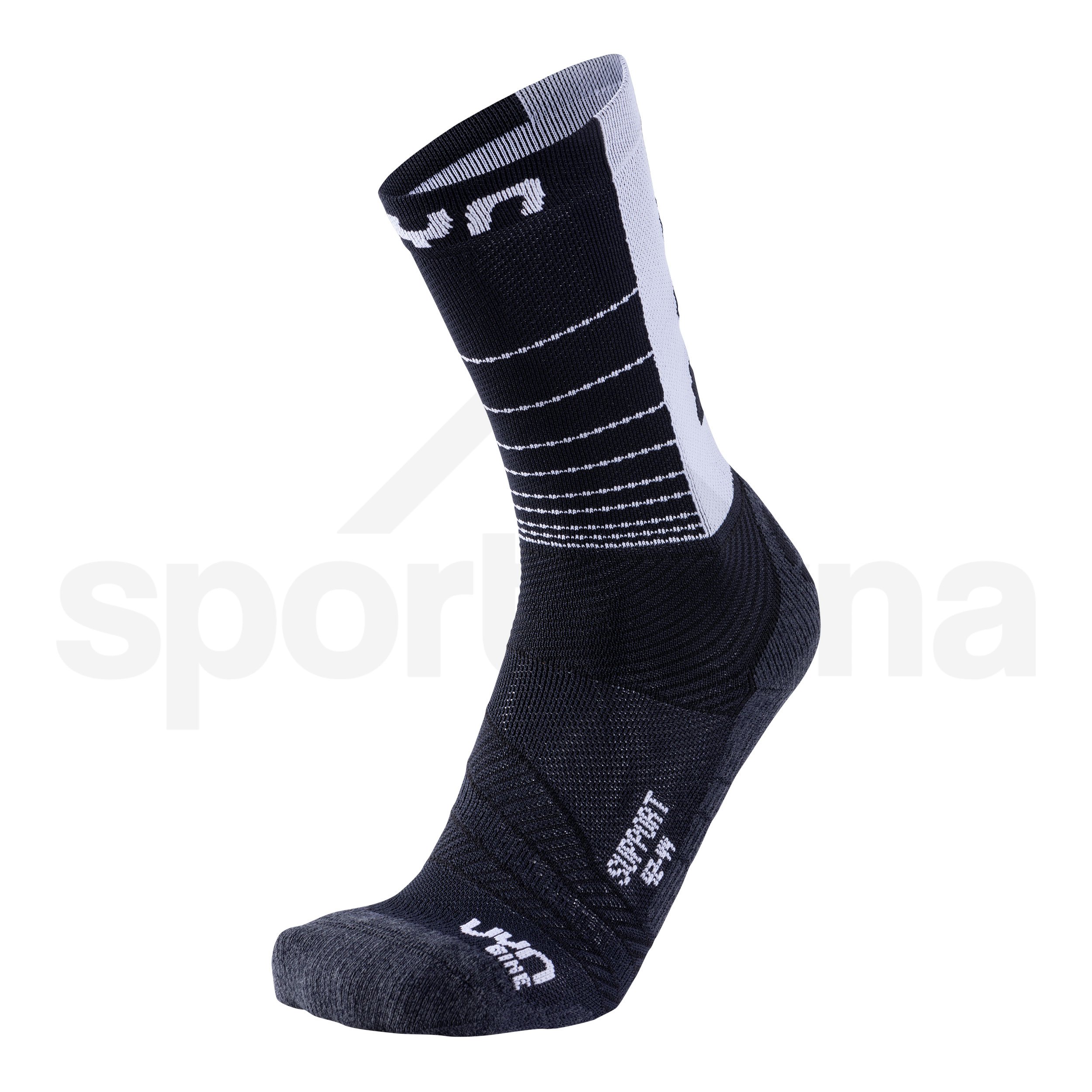 Pánské ponožky UYN CYCLING SUPPORT SOCKS- čená/bílá